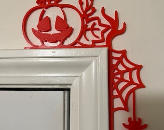 Decoración de la esquina de la puerta de Halloween / Acento de puerta embrujada
