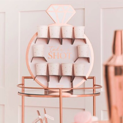 Rose Gold Hen Party Ring Shot Wall 10 Shots Rose Gold Team Etsy