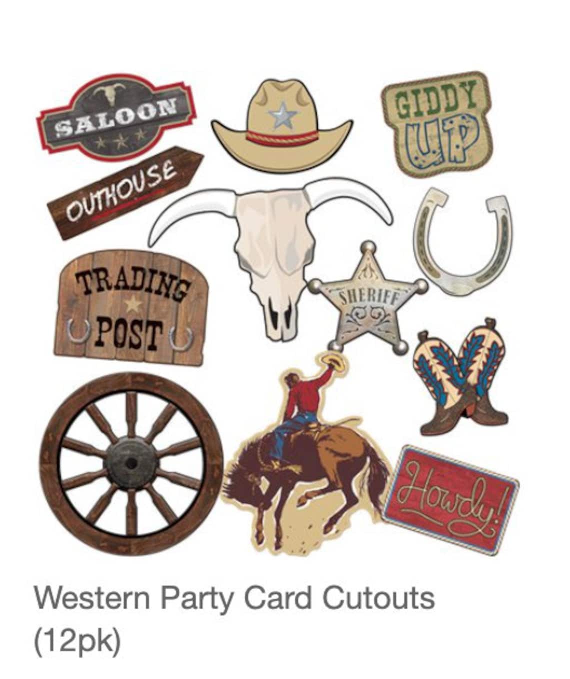 Western Cowboy Party Supplies Plates Cups Napkins Bowls Etsy UK