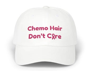 Chemo Hair Don’t Care Breast Cancer Awareness Hat Pink Ribbon Support Cap Survivor Gift Adjustable Baseball Cap Dog Mom Style