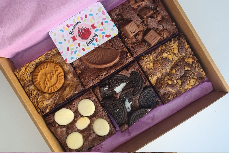 postal brownie box, personalised flavours, perfect gift - letterbox small 