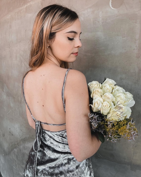 velvet cowl neck spaghetti strap bridesmaid dress Elegant Mermaid Spaghetti Straps Cowl Velvet Side Slit Long Bridesmaid  Dresses