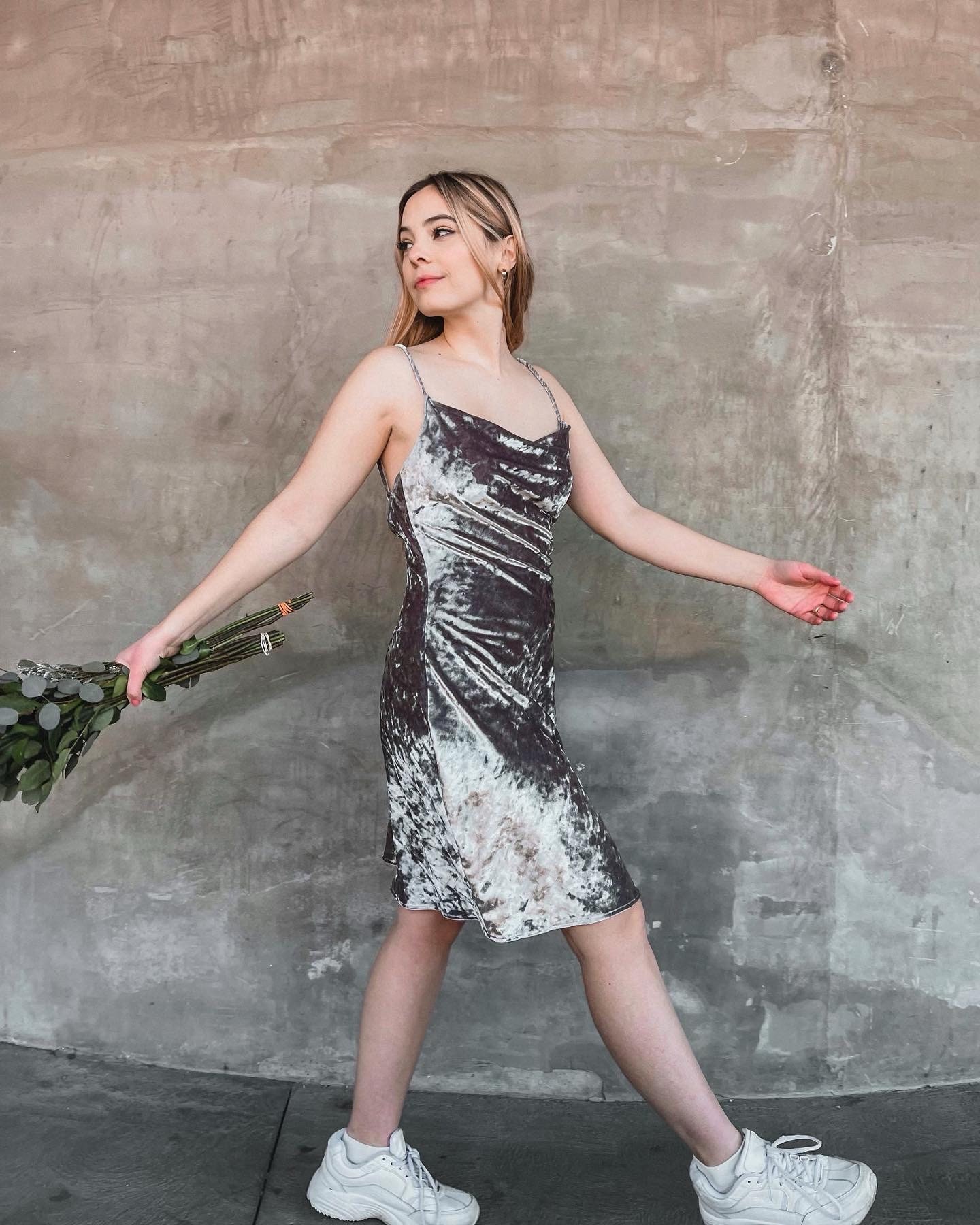 silver velvet dress Velvet gray silver spaghetti strap cowl neck tie back bridesmaid wedding guest dress