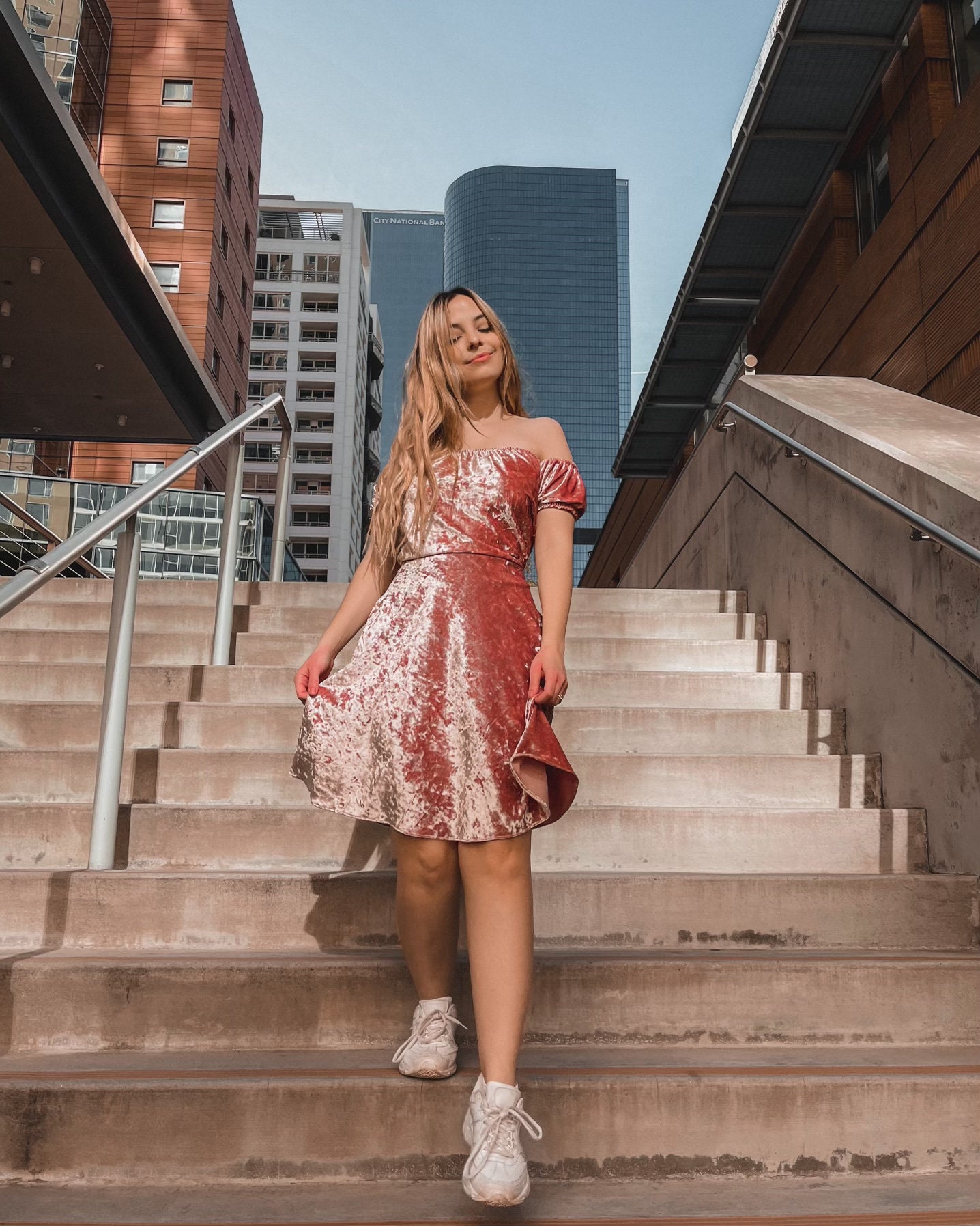 Rose Gold Dress off Shoulder Dress - Etsy Rose Gold Dress off Shoulder Dress - Etsy