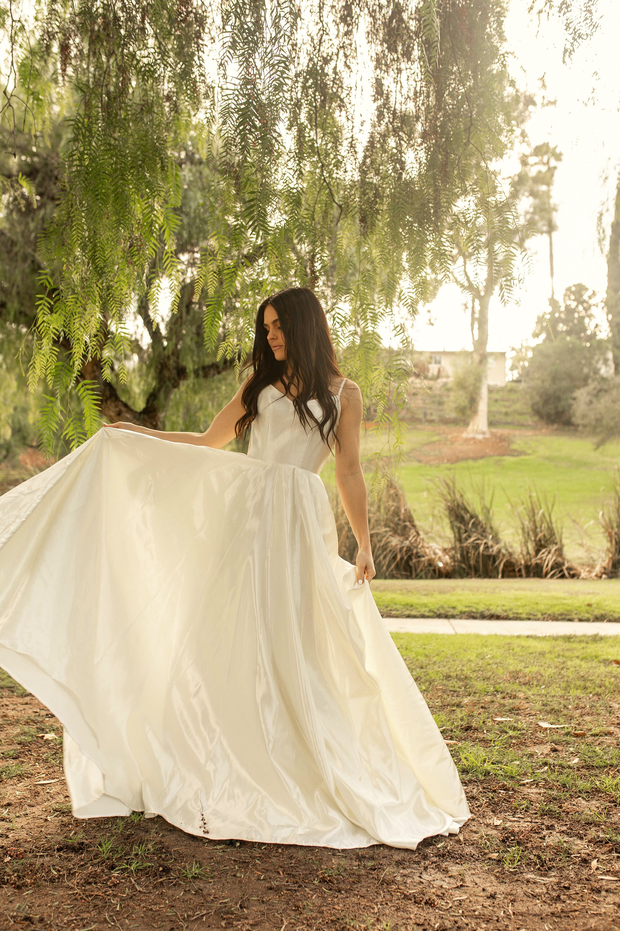 The Allie Gown - Wedding Dress Bridal Gown Classic A-line Simple Satin ...