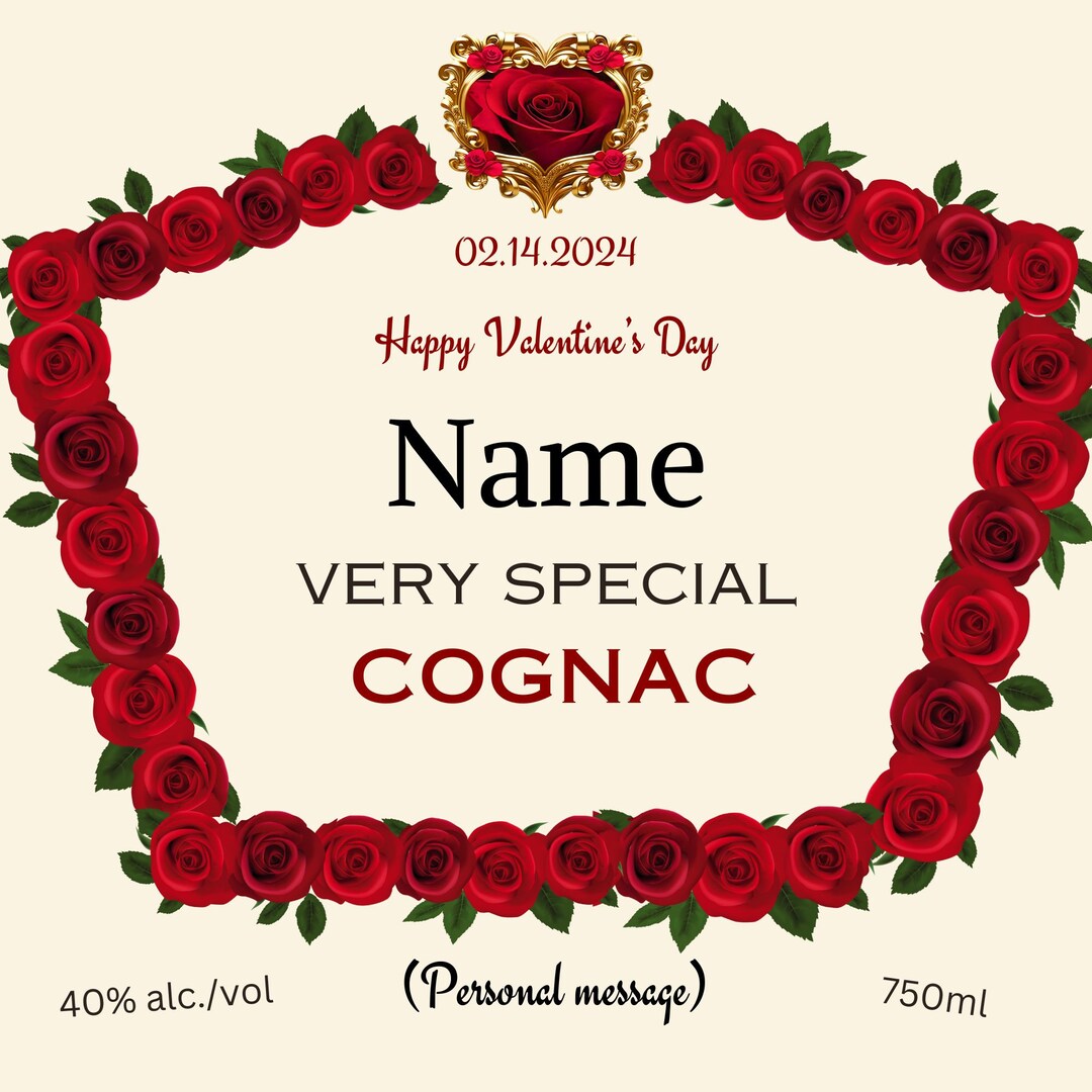 Editable 12x12 Hennessy Custom Valentine's Day Label for Bigger ...