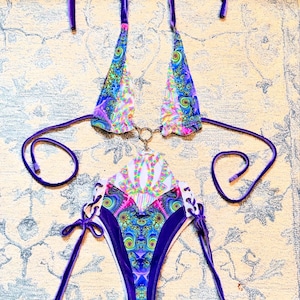 Sequin Fabric Bodysuit: Rave Swimwear with Detachable Top