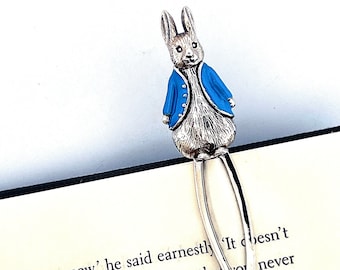 Sterling Silver Peter Rabbit Blue Enamel Bookmark