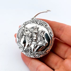 Silver Plated Horse Novelty Vesta, Match Safe, Match Striker, Decorative Match Storage, Novelty Animal Snuff Box