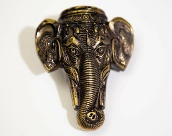Brass Elephant Vesta Case, Match Safe, Novelty Snuff Box