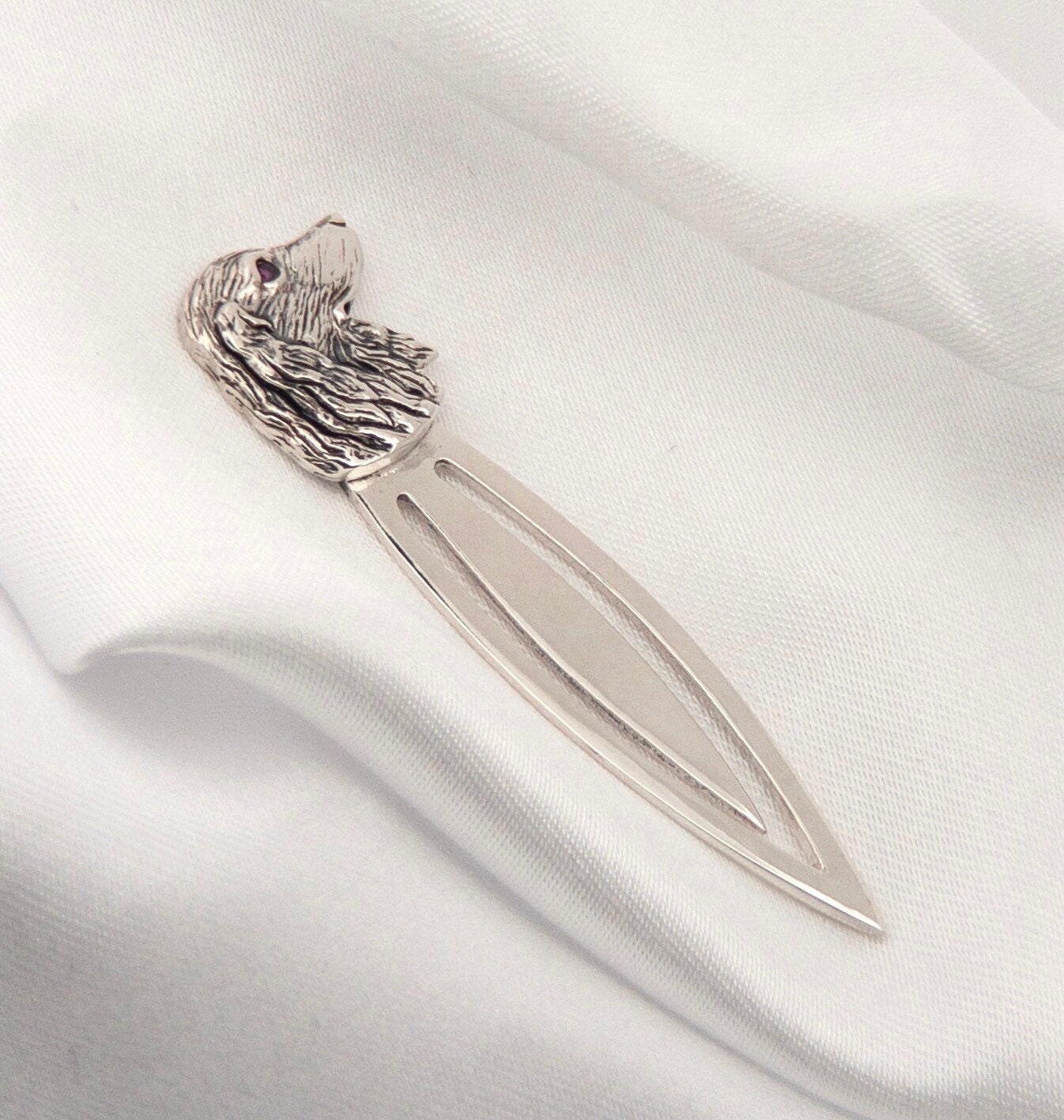 Sterling Silver Cocker Spaniel With Ruby Eye Bookmark Springer Spaniel ...