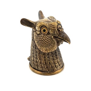 Bird of Prey Novelty Vesta Case with Yellow Eyes, Match Safe, Vintage Brass, Bird Collectable, Gift, Match Striker, Decorative Storage