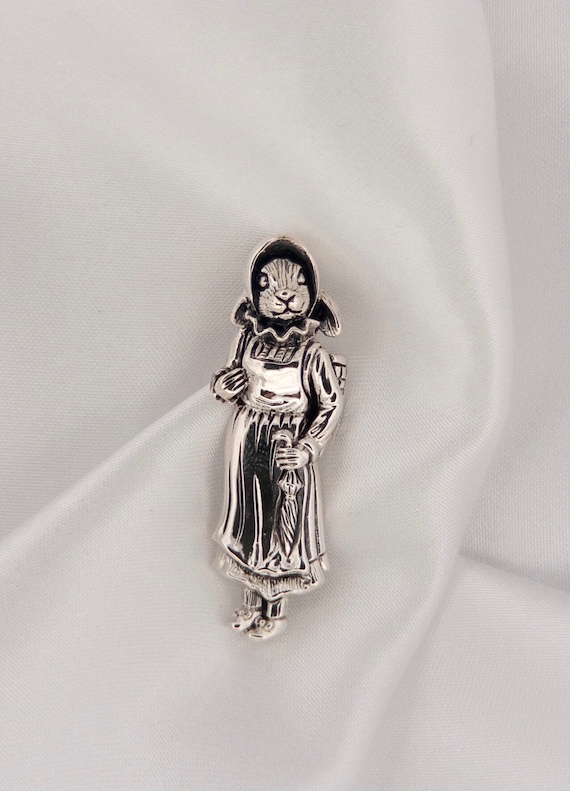 Beatrix Potter Mrs Rabbit Brooch, Sterling Silver Pet… - Gem