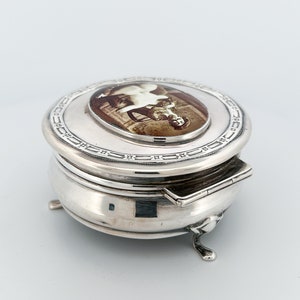 1919 Antique Solid Silver Trinket Box The Artist, Birmingham Hallmarked