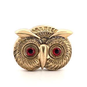 Gufo in ottone con occhi di vetro, Vesta originale, portafiammiferi, accendifiammiferi, contenitore decorativo per fiammiferi, tabacchiera originale a forma di animale, uccello da collezione