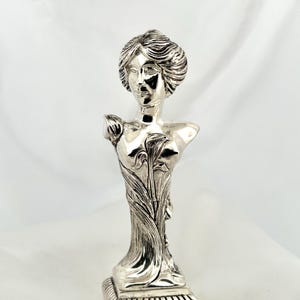 Art Nouveau Style Continental Silver Lady Tamper