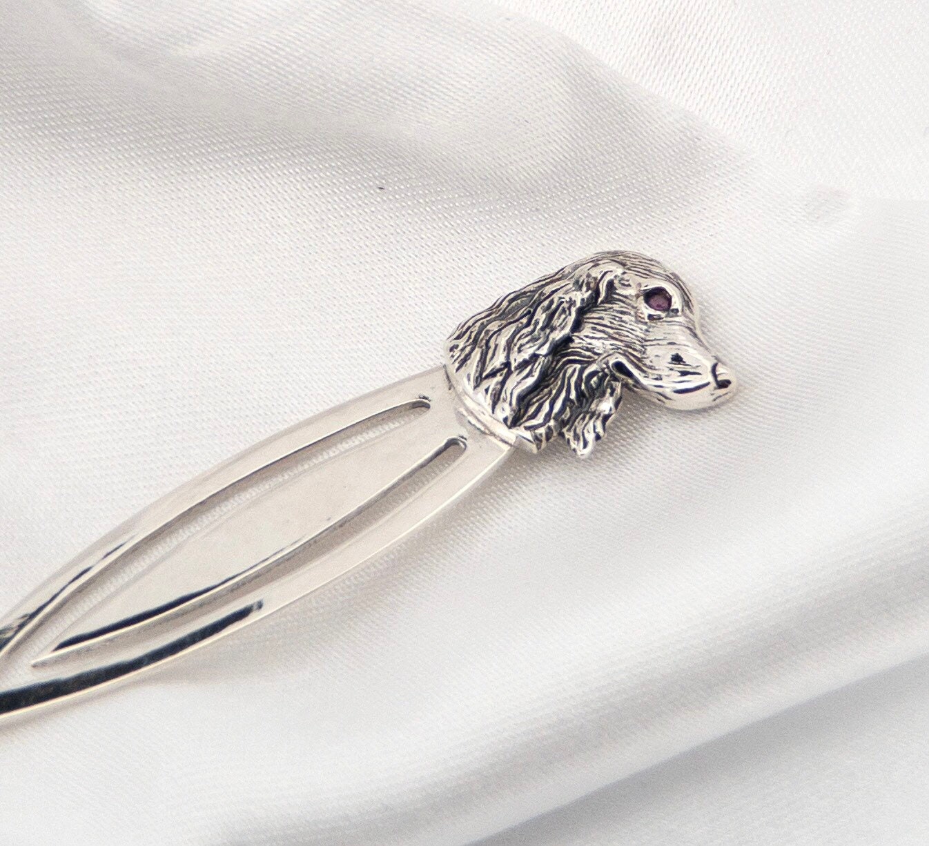Sterling Silver Cocker Spaniel With Ruby Eye Bookmark Springer Spaniel ...