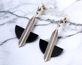 Fine Silver 1920s Inspired Earrings, Handmade Solid Silver Elegant Earrings, Gift for Her, Occasion Jewelry, Art Deco Style