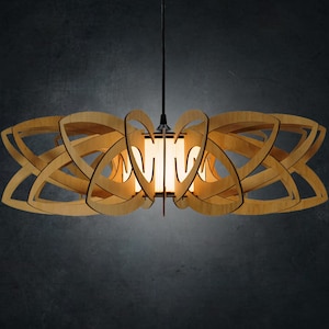 Natural Scandinavian Lihgt | Wood ceiling light | Scandinavian pendant | Modern wood lamp, Plywood chandelier, Minimalistic wooden lampshade