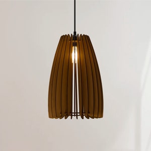 Brown CAPSULE lampshade, wood ceiling light, Scandinavian pendant, BRADA, wood lamp, plywood chandelier, wood pendant light, wood light