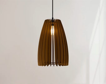 Brown CAPSULE lampshade, wood ceiling light, Scandinavian pendant, BRADA, wood lamp, plywood chandelier, wood pendant light, wood light