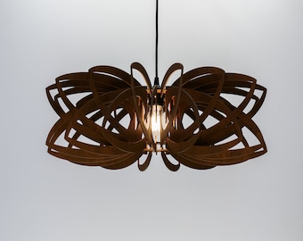 Hanglamp waterlelie multiplex: Scandinavische houten kroonluchter
