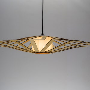 Natural Discus lampshade, wood ceiling light, Scandinavian pendant, BRADA, wood lamp, plywood chandelier, wood pendant light, wood light image 3