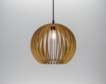 Natural Orb lampshade, wood ceiling light, Scandinavian pendant, BRADA, wood lamp, plywood chandelier, wood pendant light wood light