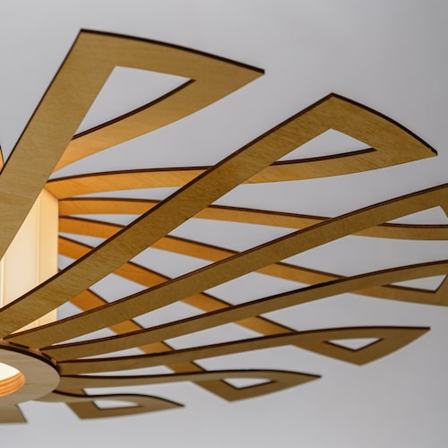 Abat-jour en disque naturel, plafonnier en bois, suspension scandinave, BRADA, lampe en bois, lustre en contreplaqué, suspension en bois, lumière en bois