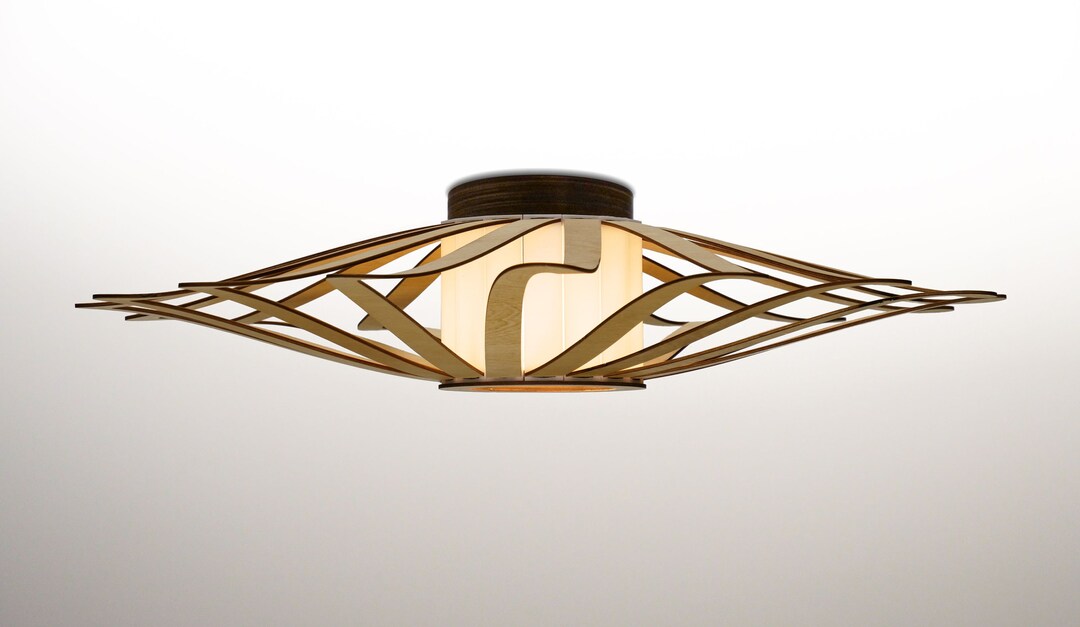 UFO Flush Mount, Wood Ceiling Light, Flushmount Ceiling Light, Wall