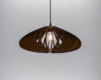 Marron PATTYPAN , plafonnier en bois, BRADA, lampe en bois, style scandinave, lustre en contreplaqué, suspension en bois, lampe en bois