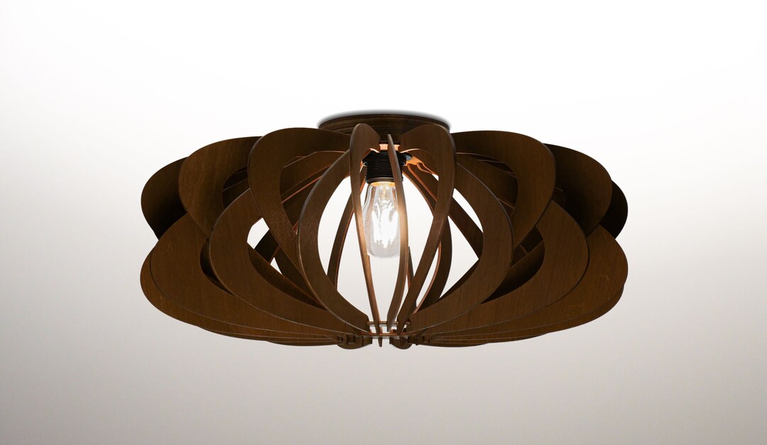POENY Flush Mount, Wood Ceiling Light, Flushmount Ceiling Light, Wall