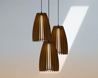 Brown CAPSULE GLASS lampshade, wood ceiling light, Scandinavian pendant, BRADA, wood lamp, plywood chandelier, wood pendant light,light