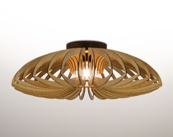 Lotus inbouw, houten plafondlamp, inbouw plafondlamp, wandmontage, houten lamp, multiplex kroonluchter, houten hanglamp houtlicht