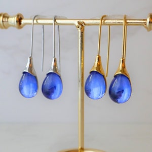 Blue Gemstone Waterdrop Earrings Teardrop Earrings , Gift , Wedding Jewelry Statement Earrings Prom Jewelry