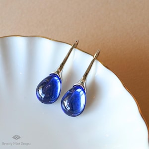 Sapphire Blue Stone Earrings, Teardrop Earrings , Blue Jewelry , Gift for Mother, Wedding Jewelry Statement Earrings, Gift For Her