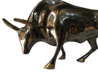 Vintage Copper Bullfighting Statue Miniature Animal Ornament Home Decor Vintage Copper Bullfighting Statue Miniature Animal Ornament Home Decor