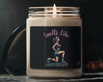 Vintage Smells Like I Cant Skip Leg Day Scented Soy Candle, Gym Friend Gift, Gym Gifts, Gym Lover Fitness gifts