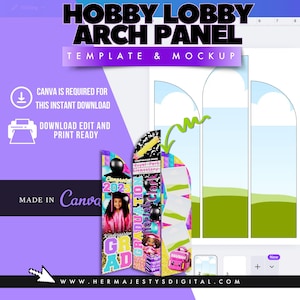 Hobby Lobby Wood Arched Panel Backdrop Stand Template Editable | Canva Mockup | Drap & Drop Frames |