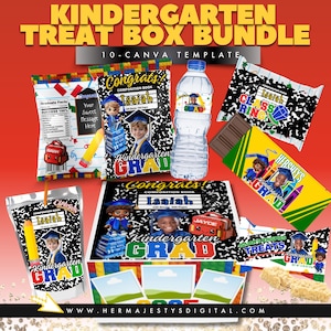 de Boîte à friandises pour l'obtention du diplôme de maternelle | Conception de toile modifiable | Cadeau de la promotion 2025 | Téléchargement numérique | 10 Diplômé de pré-maternelle