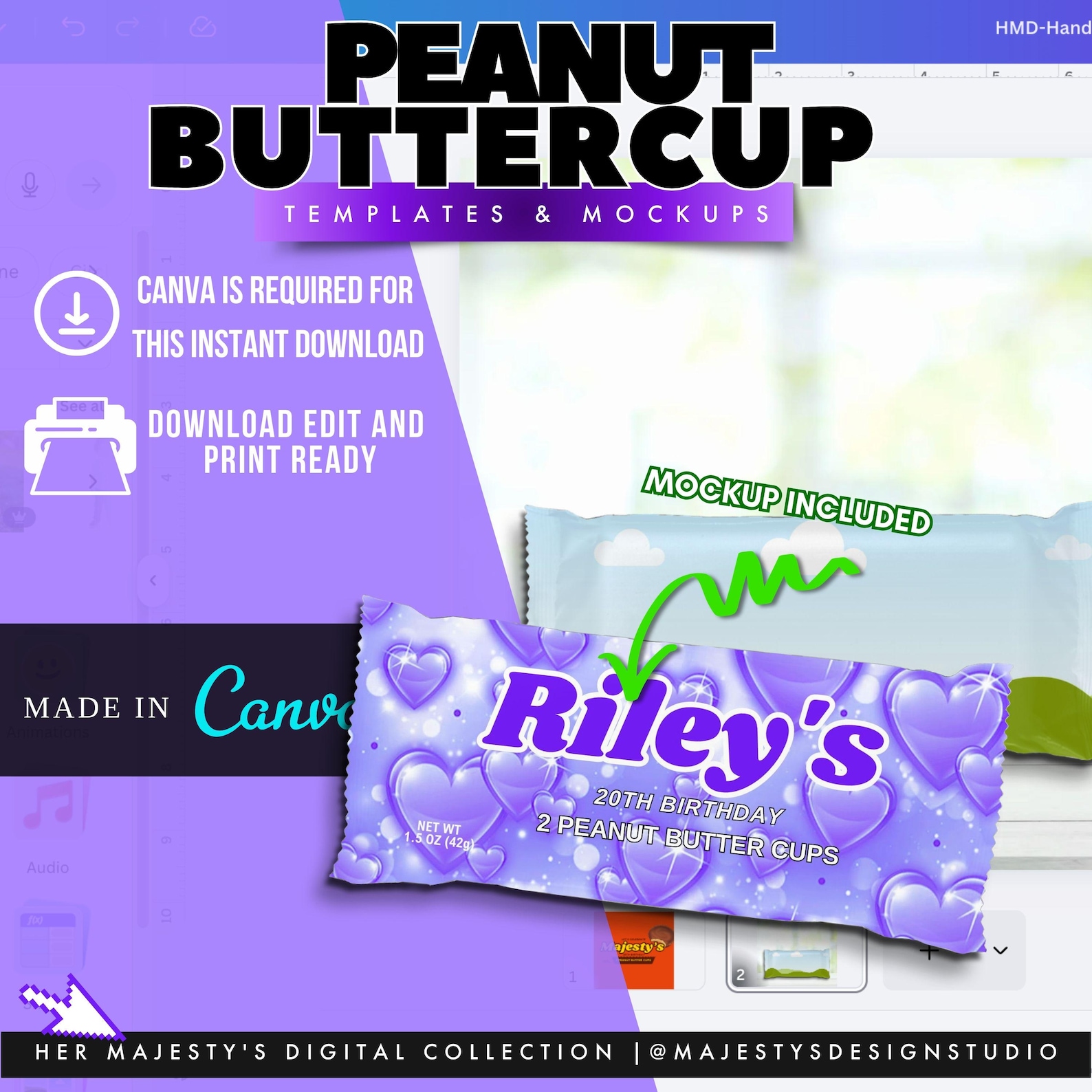 Peanut Butter Cup Wrapper Template: Editable Candy Favor, Birthday ...