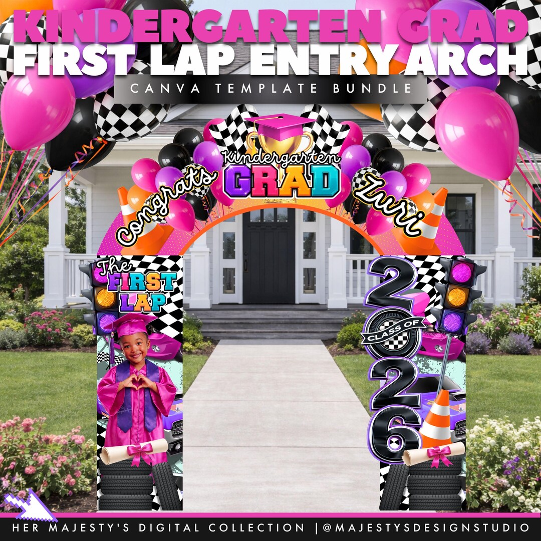 Graduation Arch Entry Kindergarten Graduation Arch Template | First Lap Entry Photo Decor ...