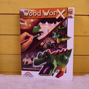 Kit de bricolaje de pintura de dinosaurio Retro Wood Worx