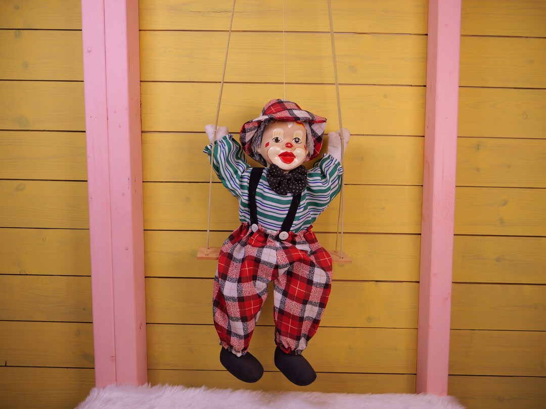 La Poupée Clown En Porcelaine Vintage de 9 Pouces Peut S'asseoir et Se