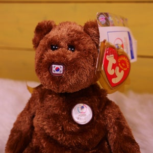 Retro 2000 World Cup FIFA Korea Japan Beanie Baby Bear