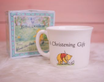 Vintage Royal Doulton Christening Gift Winnie The Pooh Mug with Original Box