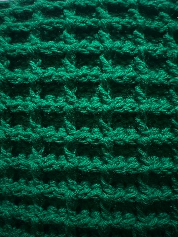 Waffle stitch baby blanket.