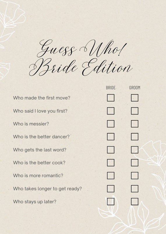 Guess Who Bride Addition