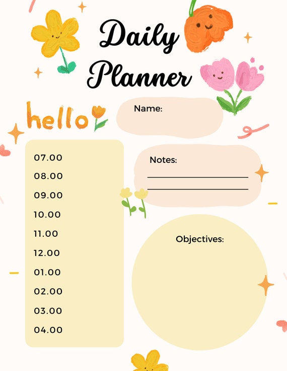 Floral Daily Planner