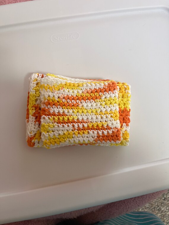 Crochet dishcloth and towel